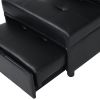 Folding Ottoman Sofa Bed BLACK