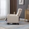 Arm Pushing Recliner Chair, Modern Button Tufted Wingback Push Back Recliner Chair, Living Room Chair Fabric Pushback Manual Single Reclining Sofa Hom