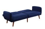 ACME Bernstein Adjustable Sofa, Blue Linen & Walnut Finish 57190