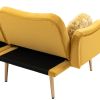 COOLMORE Couches for Living Room 65 inch, Mid Century Modern Velvet Love Seats Sofa with 2 Bolster Pillows, Loveseat Armrest for Bedroom, Apartment, H