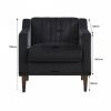 Modern Upholstered Tufted Accent Chair, Velvet Fabric Single Sofa Side Chair, Comfy Barrel Club Living Room Armchair with Solid Wood Legs for Bedroom
