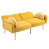 COOLMORE Couches for Living Room 65 inch, Mid Century Modern Velvet Love Seats Sofa with 2 Bolster Pillows, Loveseat Armrest for Bedroom, Apartment, H