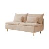 Modern Armless Loveseat Couch;  Armless Settee Bench;  Beige Cotton Linen-59.8''