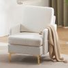 Teddy Velvet Gold Feet Indoor Leisure Chair Off-White