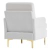 Teddy Velvet Gold Feet Indoor Leisure Chair Off-White