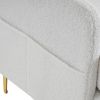 Teddy Velvet Gold Feet Indoor Leisure Chair Off-White