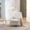 Teddy Velvet Gold Feet Indoor Leisure Chair Off-White