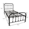 Metal Platform Bed Frame with Headboard No Box Spring Needed Twin BLACK
