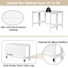 TOPMAX Farmhouse Wood Extendable Dining Table with Drop Leaf for Small Places, White
