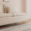 Modern Armless Loveseat Couch;  Armless Settee Bench;  Beige Cotton Linen-59.8''