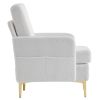 Teddy Velvet Gold Feet Indoor Leisure Chair Off-White