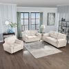 83.26" 3 Seater Cloud couch sofa for Living Room, Bedroom, Office Velvet Beige
