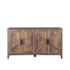Cabinet with 4 Doors and 4 open shelgves; Freestanding Sideboard Storage Cabinet Entryway Floor Cabinet for Living Room Office Bedroom