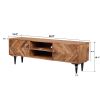TV Cabinet Herringbone 2 DOOR BACK MDF METAL LEG KD
