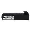 Folding Ottoman Sofa Bed BLACK
