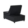 Folding Ottoman Sofa Bed BLACK