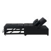 Folding Ottoman Sofa Bed BLACK