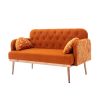 Velvet Sofa ; Accent sofa .loveseat sofa with metal feet