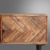 TV Cabinet Herringbone 2 DOOR BACK MDF METAL LEG KD