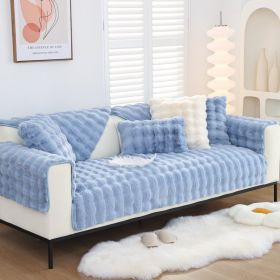 Warm Sofa Bubble Plush Pillowcase Pillow (Option: Light Blue-30x50cm pillowcase)