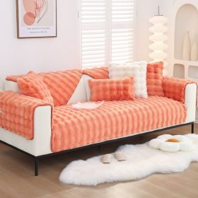 Warm Sofa Bubble Plush Pillowcase Pillow (Option: Orange Red-30x50cm pillowcase)