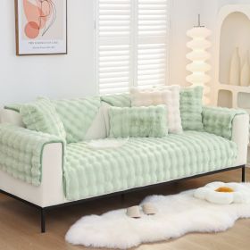 Warm Sofa Bubble Plush Pillowcase Pillow (Option: Green-30x50cm pillowcase)
