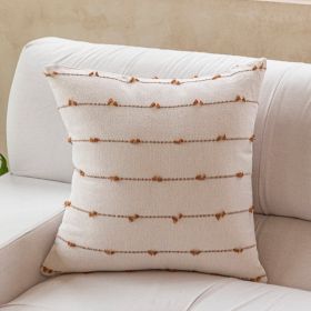 Home Fashion Simple Cotton Blype Sofa And Bed Cushions Pillow Cover (Option: Light Brown-50 X50cm Pillowcase Only)
